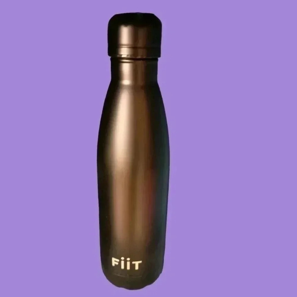 Fiit stainless steel water bottle 500ml double insulated brown color